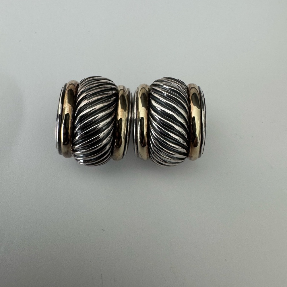David Yurman Silver and Gold Earrings